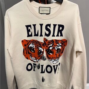 Gucci Off-White Sweatshirt with Graphic Print